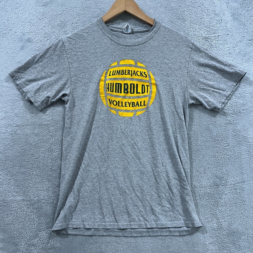 Vintage ‎ Humboldt State Lumberjacks T Shirt Grey Adult Small Volleyball 90s